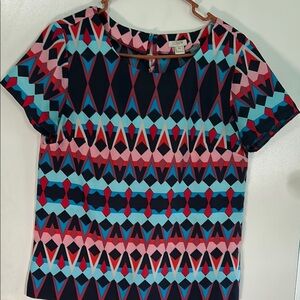 J- crew Geometric Patterned Top - Multicolor